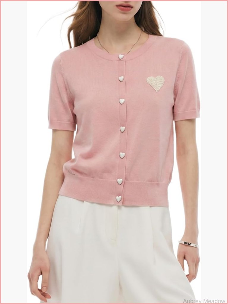 Women's Summer Short Sleeve Cardigan Lyocell Blend Lightweight Knit Top